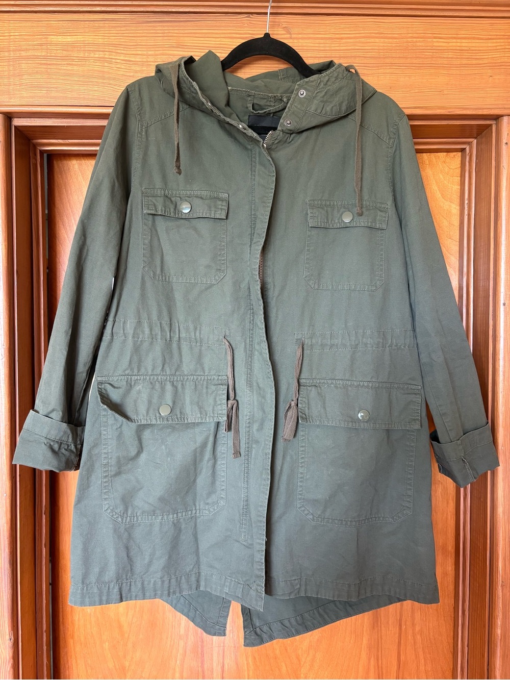 Woman’s Love Tree Olive Hooded Utility Jacket
